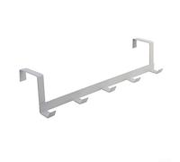 Comgooldool 5 Hook Over The Door Hanger, Duty Coat Rack Organizer For Towels Clothes Robes Hats Scarves, No Drill Hanging Storage Solution For Bathroom Bedroom Kitchen Closet Office, Black(white)