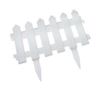 Comgooldool 5 Pack White Picket Fence Panels, Plastic Garden Edging with Spiked Feet for Easy Install, Customizable Border Fencing for Flower Beds, Lawns, for GRAVEL Paths and Yard Landscape Decor,