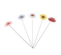 Comgooldool 5 Pack Wind Spinner Flower Stakes Outdoor Garden Decor, Colorful Moving Blossom Yard Art with Spring Stem for Lawn Flower Bed Patio Pot Plant Display 12.6 Inch