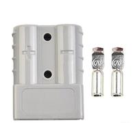 Comgooldool 600V 50A 120A for battery Power Connector For Style -Plugs Silver Plated Copper Terminal Block Forklift EV Charging Gray Red Housing UL94-V0 Rated(grey-120A)