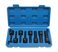 Comgooldool 8Pc 1/2" Drive Socket Set With M5-M10 Hex Sockets, Cr-Mo Steel Square Sockets For Bolt Removal In Tight Spaces, Black Phosphate Finish With Storage Case For Auto Repair