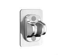 Comgooldool Adjustable Shower Bracket Without Punching, ABS Wall Mount Holder for Handheld Shower Head, Drill Bathroom Accessories for Smooth Tiles Glass, Silver(Silver)