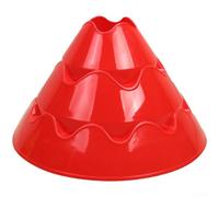 Comgooldool Agility Training Cones 4 Pack Large Saucer Discs for Soccer Football Speed Drills Field Marking Coaching Equipment Bright Colors 25x15cm(Red)