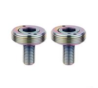 Comgooldool Bike Crank Arm Bolt M8x15mm Square Hole Bottom Bracket Screw Titanium-Alloy for Precision Threads Firm Connection Black 2 Pack Cycling Components Parts(Titanium)