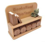 Comgooldool Books Read This Year Sign, 3D Printed Reading Counter For Bookshelf Decor, Annual Reading Challenge Recorder For Readers, Home Office Library Nook Decoration (10x8cm)(Brown（Dinosaur）)
