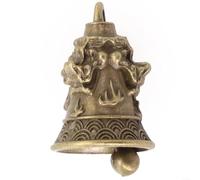 Comgooldool Brass Drop Bell Keychain, 3x6cm Lucky Fengshui Pendant with Die-Cast Design for Home Decor, Car Keys, and Bag Charm - Elegant Handicraft Ornament in Gold Finish(A)
