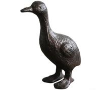 Comgooldool Cast Iron Duck Figurine, Retro Home Decor Ornament With Lifelike Feather Details, Sturdy for mini for sculpture For Tabletop Shelf Office Living Room Display, Beige, 11Cm(A)