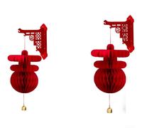 Comgooldool Chinese New Year 2026 Horse for HONEYCOMB Paper Ornaments, Handmade Red Spring Festival Decor For Home Door Wall, Year Of The Horse Hanging Pendant With Auspicious Characters, 2 Pack(C)