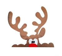 Comgooldool Christmas Felt Door Stickers Elk Design for Home Decor
