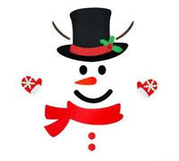 Comgooldool Christmas Felt Door Stickers Elk Design for Home Decor