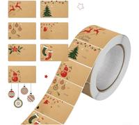 Comgooldool Christmas Name Labels Stickers 210pcs Brown Paper Self-Adhesive