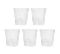 Comgooldool Clear Plastic Plant Nursery Pots with Saucers for Orchids, Cacti, Aloe Vera and Succulents, Transparent Design with Drainage Holes for Healthy Root Growth, Thick Odorless(150)