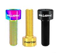 Comgooldool Crankarm Pinch Clamp Bolt for Shimano-ULTEGRA-HollowTech, M6x18mm Titanium-Alloy Bicycle Screw, Black Gold Rainbow Crank Arm Fixing Bolts for Road MTB Bike Components(Gold)