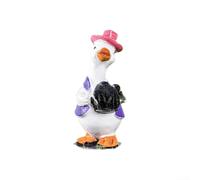 Comgooldool Cute Resin Duck Figurines Garden Decor Set Whimsical Farmer Statues Holding Tools Colorful Lawn Ornaments For Outdoor Yard Patio Landscaping Home Desktop Decoration 22.5cm(B)