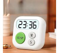 Comgooldool Digital Alarm Clock With LCD Display, Mechanical Bell Sound & Silent Operation, Cartoon Design R For Students Kids Cooking Baking Study, for battery Powers (White)(White)