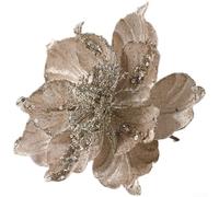 Comgooldool European Style Artificial Poinsettia 20cm Bloom Red Gold