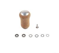 Comgooldool Fishing Reel Handle Knob For Daiwa for STELLA for STRADIC for NASCI Baitcasting Rods, Cylindrical Rubber Cork Non-Slip Grip With Bearings Gaskets Screw, Black Red Gold Purple Silver