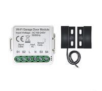 Comgooldool Garage Door Opener Controller with WiFi & Bluetooth-Dual-Mode, 100-250V AC, 2.4 GHz 802.11b/g/n, 5m Cable, White Fireproof ABS Housing, for Tuya Smart-Life App