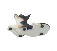 Comgooldool Highly Detailed Real Life Sitting Chihuahua Figurine Resin Garden Decoration Frost Resistant Outdoor Ornament For Home Patio Black(Black)
