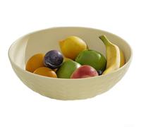 Comgooldool Luxury High Foot Fruit Bowl With Drainage Base, Large Capacity Snack Tray For Kitchen Dining, Modern PET Plastic Serving Dish For Fruits Nuts And Party Decor, Cream White(White)