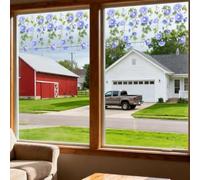 Comgooldool Morning Glory Window Cling Static Decal PVC 2PCS Blue
