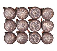 Comgooldool Ornaments Christmas Holiday Tree Home Decorations | Embossed Relief Texture Lightweight Build Aged Copper Bronze Ivory-white Adds Rustic Charm To Tree Mantels Or Centerpieces