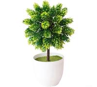 Comgooldool Pine And Cypress Leaf Ball Ornament 26Cm Artificial Floral Decor With Pot, Realistic Greenery Centerpiece For Wedding Table Home Office Shelf Display(Green)