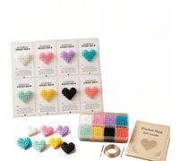 Comgooldool Pocket Love 3D Beaded DIY Kit For Heart Crafts, Colorful Plastic Beads With Needle And Thread, Step-by-Step Guide For Beginners, Keepsake Card Included, Finished Hearts 1.5-2.5 Inches