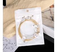 Comgooldool Replacement Metal Lyre Strings Set With Ball End For 7 10 16 19 21 24 String Harps, Full Bright Tone Accessories For Music Lovers And Performers(10 String)