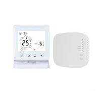 Comgooldool RF433 Wireless Floor Heating Thermostat Wall Mounted Boiler Control Panel 5-95 Degrees for celsius Child Safety Lock White Unit