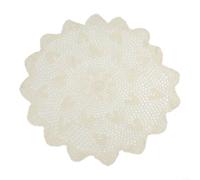 Comgooldool Round Lace Tablecloth Cotton Crochet Doily Mat White or Beige Handmade Hollow-Out Vintage Style for Dining Table, Cafe, Restaurant or Home Decoration, Washable-A6)(B5)