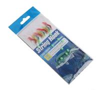 Comgooldool Sabiki-Rig Bait with 10 Hooks, Stainless Steel Feather Lures for Sea Fishing Mackerel Herring Smelt Sardines, Deep Water String Hooks with Snap Swivel, Random Color(10#)