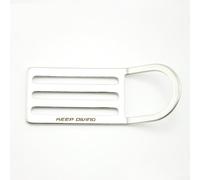 Comgooldool Scuba Diving Weight Belt Keeper with Bent D Ring, 316 Stainless Steel Replacement Clip for 2 Inch Webbing Harness, Secure Locking Buckle to Prevent Accidental Release, Silver, 3.8 Inch