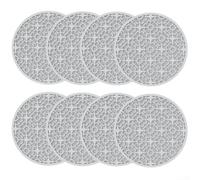 Comgooldool Silicone Coasters 8 Pcs 10Cm Non-Slip Drink Cup Mats Floral Groove Design Absorbent Reusable For Coffee Tea Kitchen Dining Table Home Office Bar Decor Set(Gray)