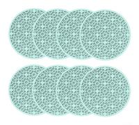 Comgooldool Silicone Coasters 8 Pcs 10Cm Non-Slip Drink Cup Mats Floral Groove Design Absorbent Reusable For Coffee Tea Kitchen Dining Table Home Office Bar Decor Set(Green)