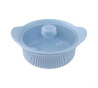 Comgooldool Silicone Microwave Steamer Pot with Lid, BPA Free-Steam Basket for Vegetables, Fish & Dumplings, Non-Stick Dishwasher Safe Cookware for Healthy Family Meals(Blue large boiler)