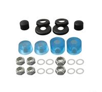 Comgooldool Skateboard Truck Rebuild Kit with 90A Hard Bushings, Pivot Cups, Axle Nuts and Washers for 5 Inch Longboard Trucks, Shock Absorbing Rubber Parts Set(Transparent Blue)