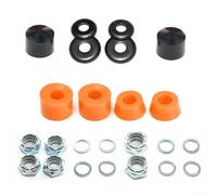 Comgooldool Skateboard Truck Rebuild Kit with 90A Hard Bushings, Pivot Cups, Axle Nuts and Washers for 5 Inch Longboard Trucks, Shock Absorbing Rubber Parts Set(Orange)