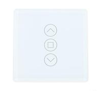 Comgooldool Smart Roller Shutter Switch with 2.5D Curved Glass Touch Panel, Voice Control, Precision Calibration from 1% to 100%, Scheduler Timer, Tuya-Compatible Home Automation Integration, White