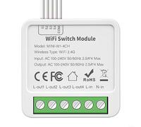 Comgooldool Smart Switch Module for Tuya and Smart-Life App, 2/3/4 Way WiFi Light Control, 10A AC100-240V, Compatible with Rocker and Touch Switches, Remote & Voice Control(Four-way breakers)