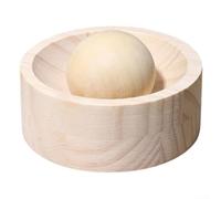 Comgooldool Solid Wood Rolling Tool For Dough, Hand Dumpling Wrapper Maker And Pie Press With Ball for MOLD, Kitchen Gadget For Making Rice Cakes And Potstickers, Natural 10Cm