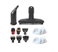 Comgooldool Steam Cleaner Brush Kit for Karcher SC1 SC2 SC3 SC4 SC5, Nylon Bristle Round Scrubbing Tool with Microfiber Mop Cover Cloth for Deep Cleaning Floors, Tiles, Grout(B)