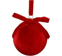 Comgooldool Velvet Bow Christmas Ball Ornament Fabric Bauble(Bright Red)