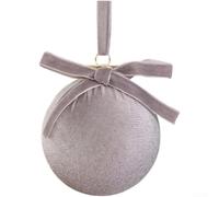 Comgooldool Velvet Bow Christmas Ball Ornament Fabric Bauble(Gray)