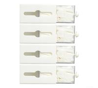 Comgooldool Wall Mounted Cotton Swab Holder With Dual Sliding Drawers, Waterproof ABS Plastic Dispenser For Floss Picks And Q Tips, Space Saving Bathroom Organizer For Dorm RV Cabinet, White, 4 Pack