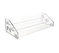 Comgooldool White Acrylic Ladder Display Rack, Multi-Tier Transparent Storage Stand for Cosmetics, Toys and Ornaments, Sturdy Plastic Organizer Shelf for Home Retail Shop Exhibition(Level 3)