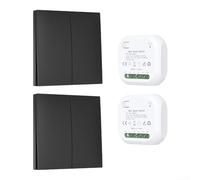 Comgooldool Wireless Self-Generating Remote Control Light Switch with Waterproof ABS Housing, Portable Indoor and Outdoor Alternative Energy Lighting Controller for Easy Installation(2-2)