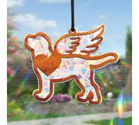 Comgooldool Wooden Pet Memorial Sun Catcher 5.4x6in Engraved Angel