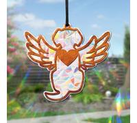 Comgooldool Wooden Pet Memorial Sun Catcher 5.4x6in Engraved Angel