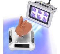 COMGROW 3D Printer UV Lamp for Resin Curing with Solar Turntable 360° Rotating Stand for Resin 3D Printer Models Solidify Photosensitive Resin 405nm UV Resin Affect, DIY Curing Enclosure